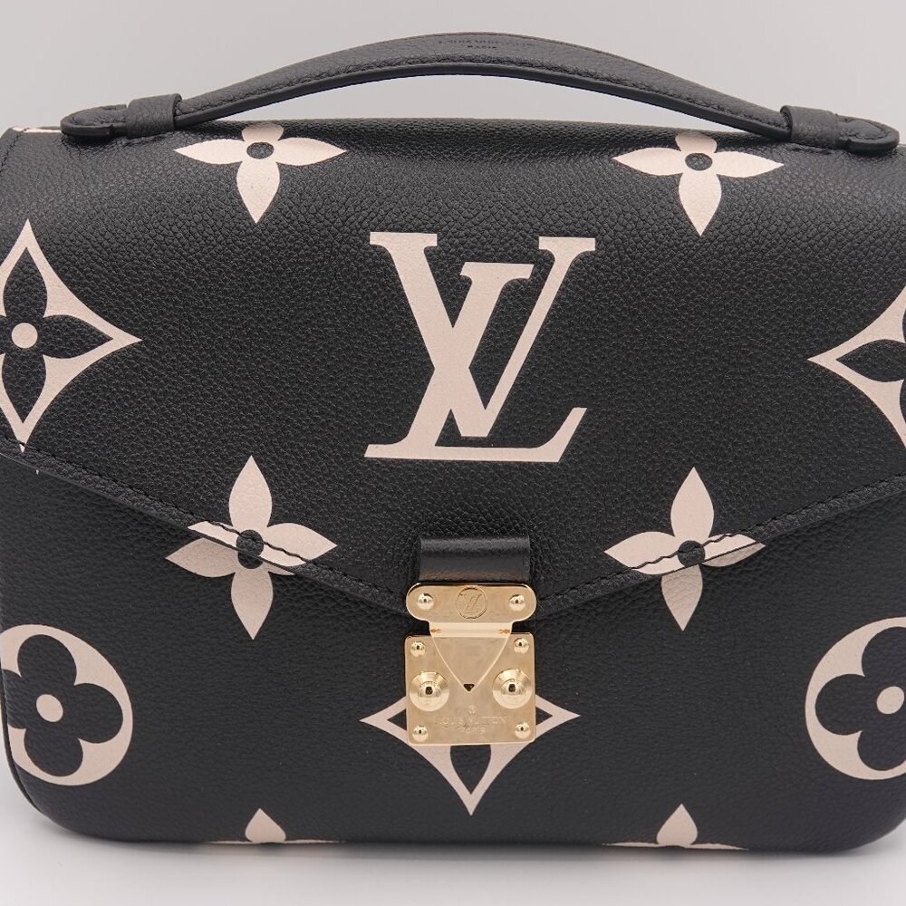 Louis Vuitton Empreinte Giant Monogram Bicolor Pochette Metis Black Beige